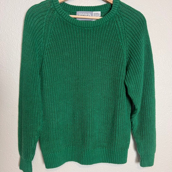 VIntage 80's Ribbed Crewneck Sweater Foreza Sportswear Green - Picture 4 of 6